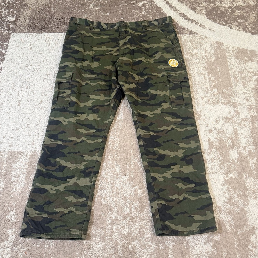 Wrangler Pants Mens 42x30 Camo Fleece Lined Relaxed Fit Cargo Premium